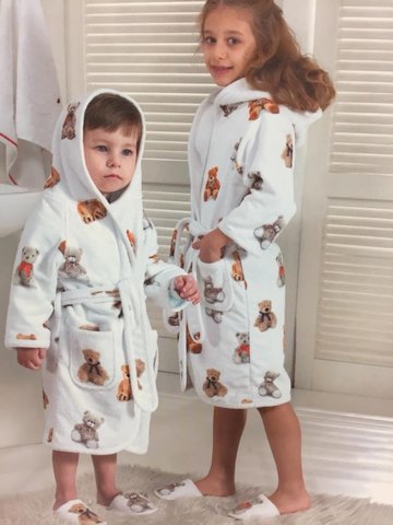 Детский махровый халат с тапочками TOBI (EMD)