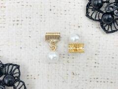 Зажим для лент, ш. 10 мм с бусиной d 8 мм