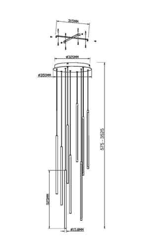 Подвесной светодиодный светильник Maytoni Light stick MOD236PL-L54BS3K