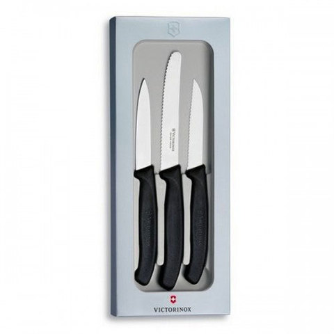 Набор для кухни Victorinox 3 ножа 80-80-110 мм черный в коробке (6.7113.3G)