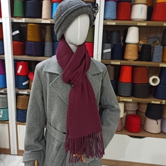 Домотканный шарф из Мериноса с ангорой Винный