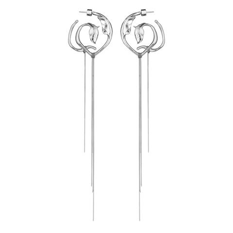 Серьги круглые с листьями