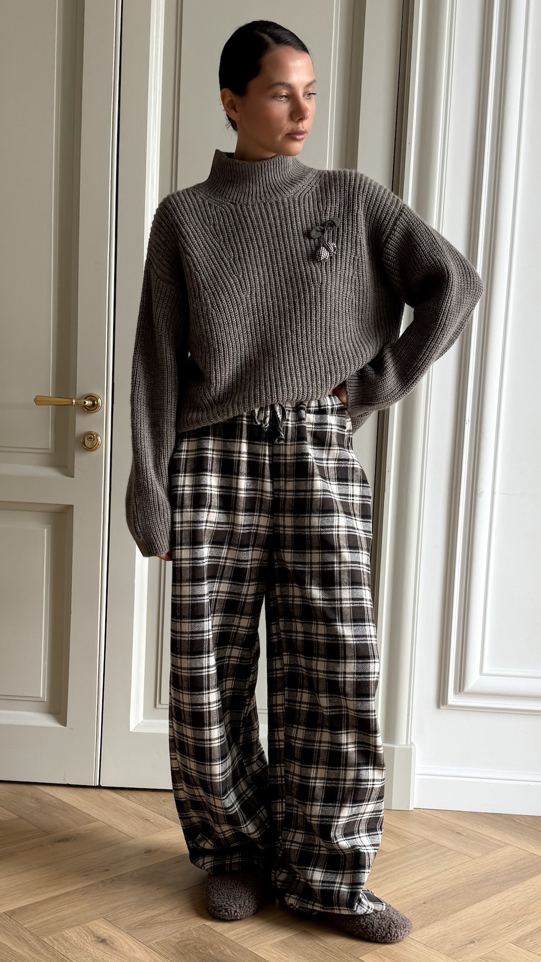 Свитер плотной вязки с добавлением альпаки