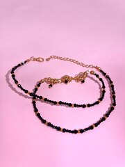 Чокер черный с золотом