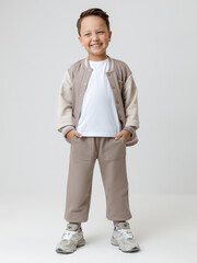 жакет  для мальчика  КР 302678/коричневый к624