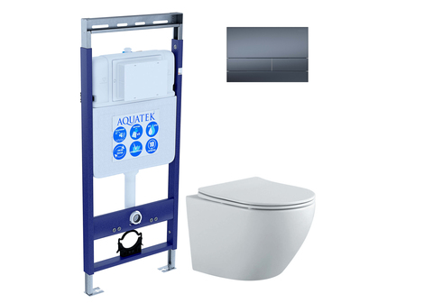 Aquatek SET Aquatek ЕВРОПА-MW SET Aquatek ЕВРОПА-MW (рама Aquatek INS-0000010 + клавиша KDI-0000054 + унитаз ЕВРОПА AQ1901-MW с тонким сиденьем soft-close)