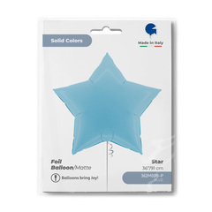 Г 36''/91 см, Звезда, Матовый, Голубой (Blue), 1 шт