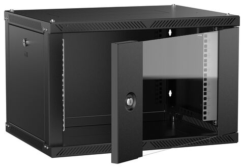 ITK LINEA W Шкаф 6U 600х450мм дверь стекло черный 2.0