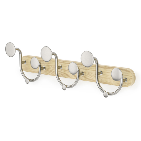 Вешалка настенная UMBRA Melody, натуральное дерево/никель