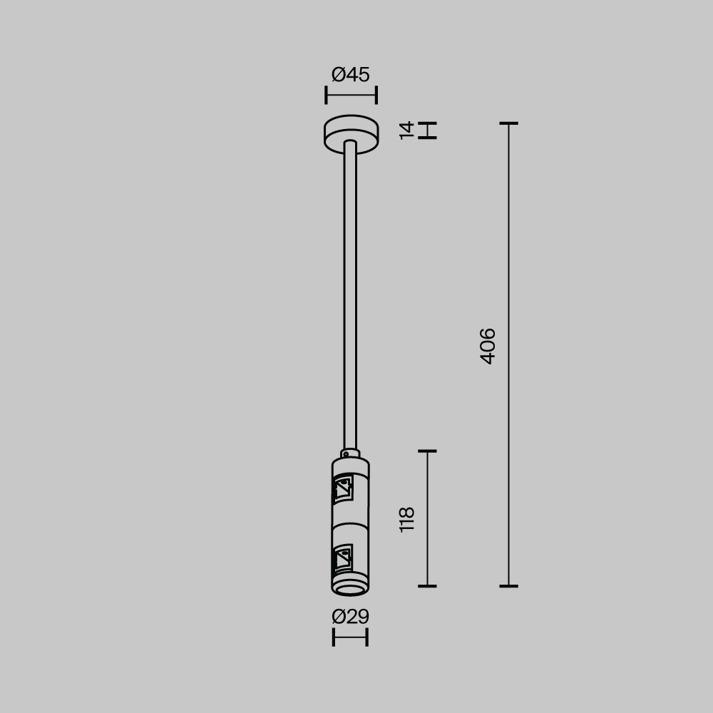 Крепление потолочное Maytoni Technical Accessories for tracks Flarity TRA158C-D1-B