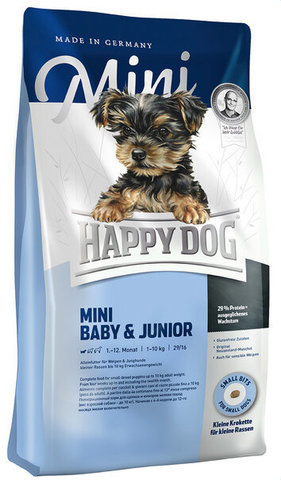 купить Happy Dog Supreme Mini Baby & Junior сухой корм для щенков мелких пород весом менее 10 кг с 4 недели до 12 месяцев