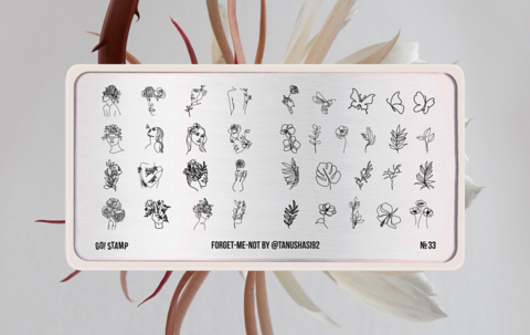 Пластина для стемпинга Go! Stamp 33 Forget-me-not