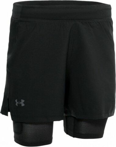 Теннисные шорты Under Armour Men's UA Iso-Chill Run 2-in-1 Shorts - black/reflective