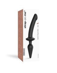 Черный двусторонний фаллоимитатор Strap-On-Me Dildo Plug-In Switch size S - 