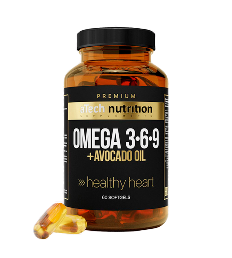 Омега 3-6-9, Omega 3-6-9, aTech Nutrition Premium, 60 желатиновых капсул  купить по выгодной цене в Москве со скидками | Велнес маркет Pure-Store