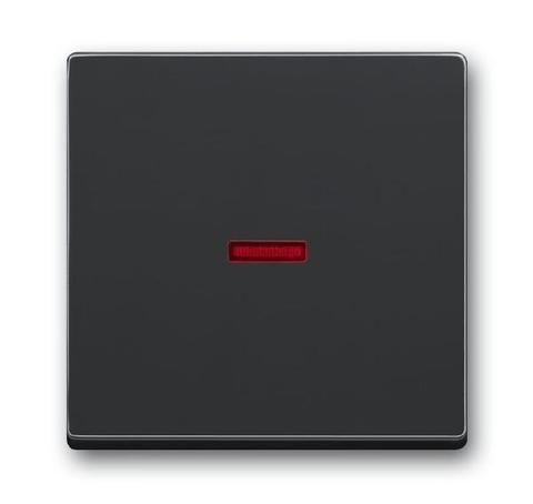 Клавиша одноклавишного выключателя/переключателя/кнопки с красной линзой. Цвет Антрацит. ABB (АББ). 1751-0-2928