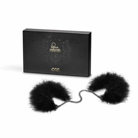 Bijoux Indiscrets ZA ZA ZU FEATHER HANDCUFFS Наручники с перьями черные