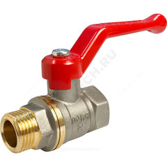 Кран шаровой латунь никель 11Б27фт1М Ду 15 Ру40 ВР/НР полнопроходной рычаг VALFEX VF.215.NR1.012