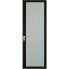 Алюминиевая дверь 2AGК кромка никель матовый остеклённая