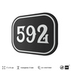 Номерок на дверь квартиры 592, для кабинета, офиса, шильдик 9 х 7 см, черный, Айдентика Технолоджи