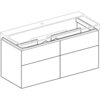 Шкафчик для раковины Geberit Xeno² шириной от 120 см, с четырьмя выдвижными ящиками: B=117.4см, H=53см, T=46.2см, Серый / Матовое покрытие