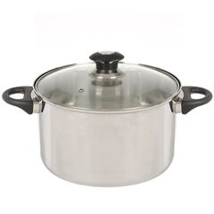 Кастрюля нерж, 6.1 л, с крыш, крышка стекло, DNN4, GS-01110-24CA-1, индукц