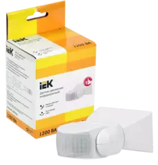 Датчик движения ДД 013 бел 1200Вт 180гр 12м IP65 ИЭК LDD10-013-1100-001