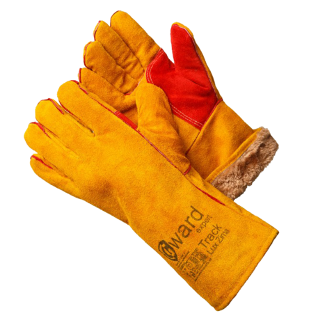 Краги спилковые GWARD Track Lux Zima усиленные, утепленные (оранжевые)