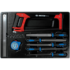 KING TONY (9-90408TQ) Набор напильников, рулетка, линейка и ножовка, ложемент, 8 предметов