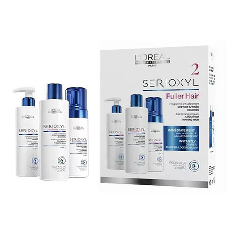 L’Oreal Professionnel Serioxyl - Набор для окрашенных волос (Шампунь 250 Мл + Смываемый Уход 250 Мл + Уплотняющий Мусс 125 Мл)