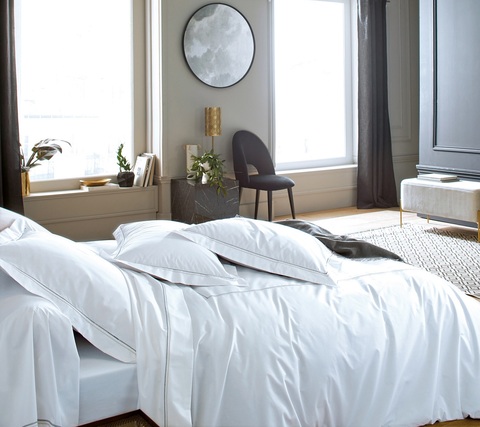 Постельное белье семейное Blanc des Vosges Souvenirs Ardoise