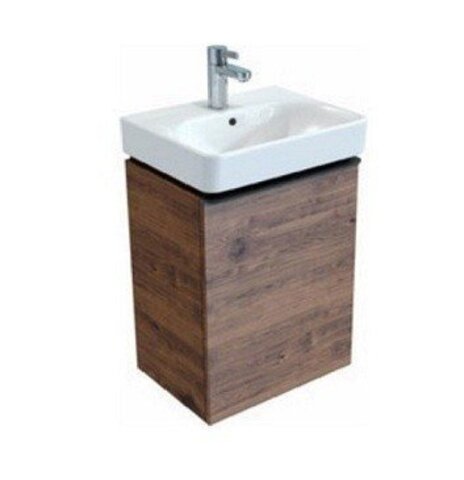 Шкафчик для раковины Geberit Smyle Square, с одной дверцей: B=53.6см, H=61.7см, T=43.3см, Пекан / Меламин, древесная структура