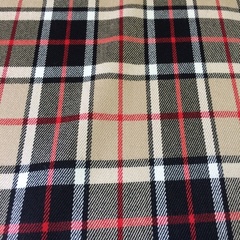 Ткань шерсть  тартан клетка  бежевая 3166