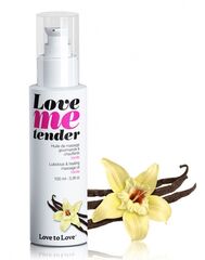 Съедобное согревающее массажное масло Love Me Tender Vanilla с ароматом ванили - 100 мл. - 