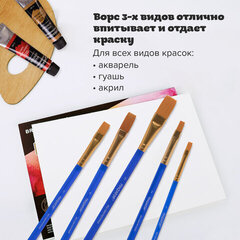 Кисти ПИФАГОР, набор 5шт, синтетика плоская №1,2,3,4,5 пакет с европодвесом