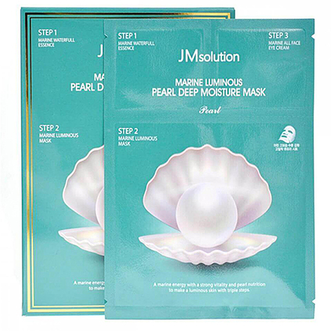 Трёхшаговая увлажняющая маска для лица с жемчугом JMsolution - Marine luminous pearl deep moisture mask, 30мл