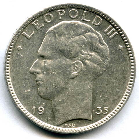 20 франков 1935. Бельгия (VF-XF)
