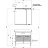Aquanet 177069 Компл.1 - Тумба Гретта 90(У) цв.св. дуб (фасад белый) ящ.2 дв.(177069)