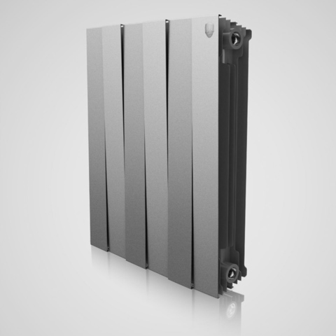 Радиатор биметаллический Royal Thermo PianoForte Silver Satin 500 (серебристый)  - 10 секций