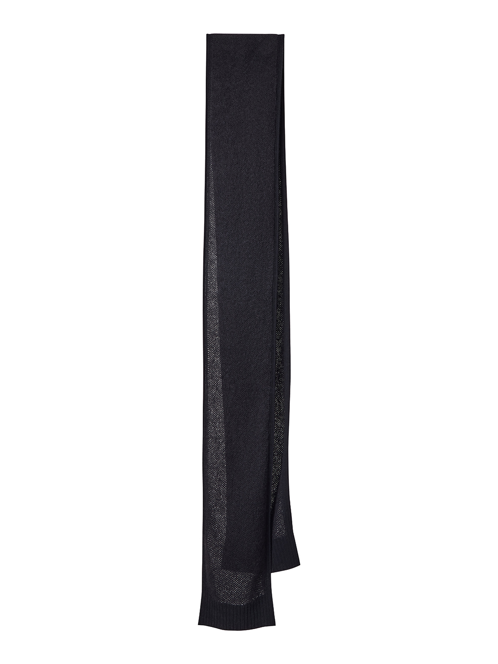 Женский шарф черного цвета из махера и кашемира - фото 1