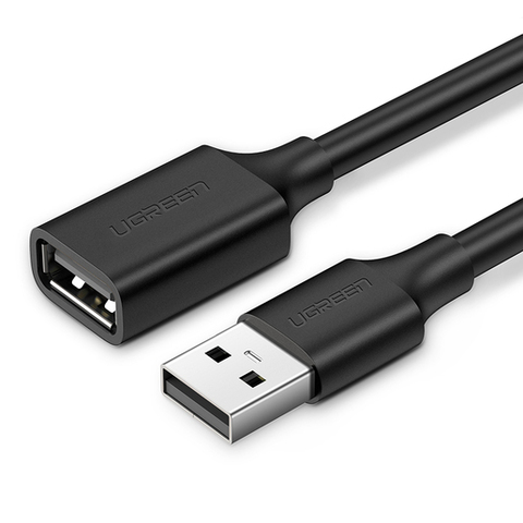 Удлинитель UGREEN US103 USB 2.0 A Male to A Female Cable 3 м, черный