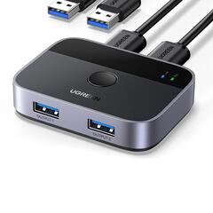 USB-хаб UGREEN CM757 (35313) USB 3.0 2x2 Sharing Switcher черный/Gray