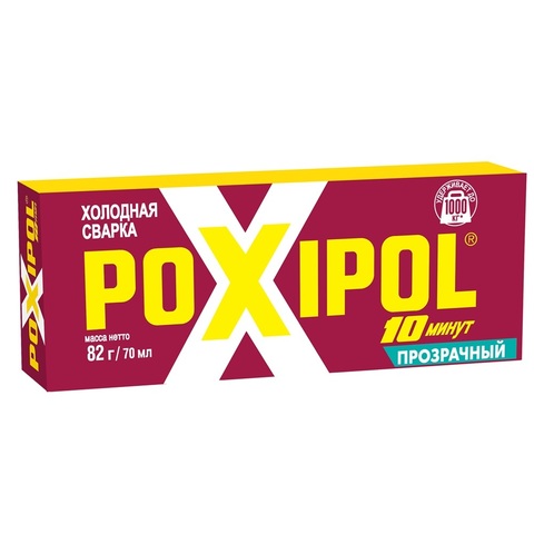POXIPOL 69-9-790 Клей Холодная сварка POXIPOL, двухкомпонентный эпоксидный клей, прозрачный, 70мл, (шт.)