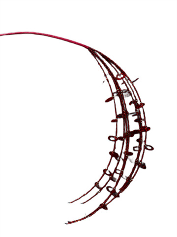 Веточка из бисера с пайетками 10x76см ChristmasDeLuxe красная с золотом