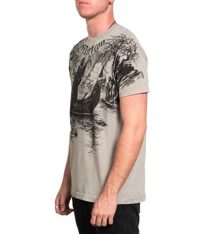 Affliction | Футболка мужская River Styx Tee SILVER LAVA WASH A25885 слева