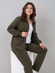 Костюм с брюками КБфп-584/темный-хаки-п