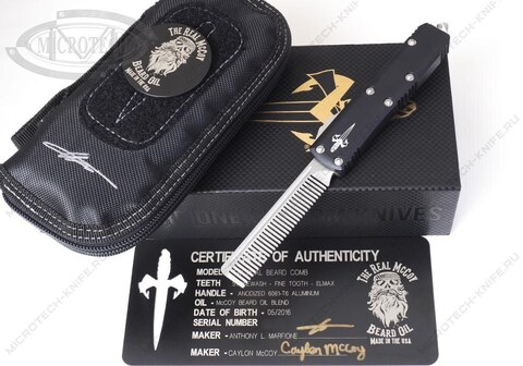 Microtech Tactical Beard Comb Stonewash Fine Tooth 17-4PH 
