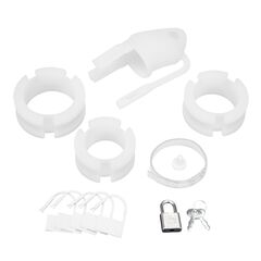 Белая клетка для пениса Silicone Small 2 in Cock Cage With Ball Divider - 