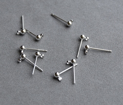 Швенза шарик с петелькой, шарик 3мм, покрытие родий, пара