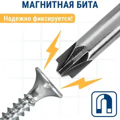 Бита отверточная ПРАКТИКА Профи PZ/FL2 х 50мм, для электротехнических работ (2шт), (906-814)